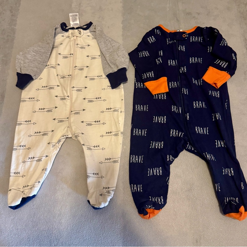 2 pack baby boy footies